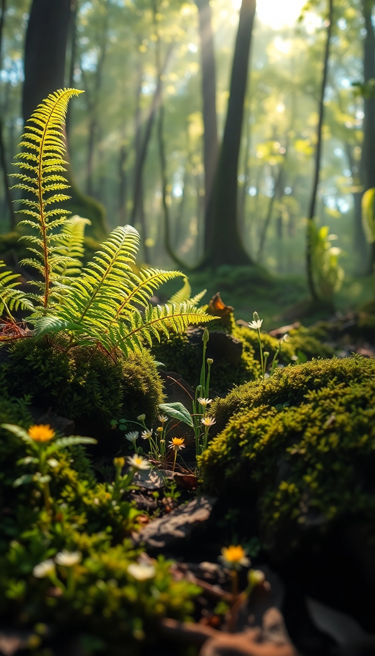 Free AI Spring Forest Floor iPhone Sleek Background